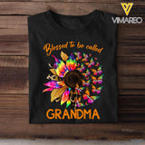 Personalized Blessed To Be Called Grandma Sunflower & Kid's Name T-shirt Printed PNHQ1602