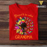 Personalized Blessed To Be Called Grandma Sunflower & Kid's Name T-shirt Printed PNHQ1602