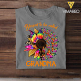 Personalized Blessed To Be Called Grandma Sunflower & Kid's Name T-shirt Printed PNHQ1602