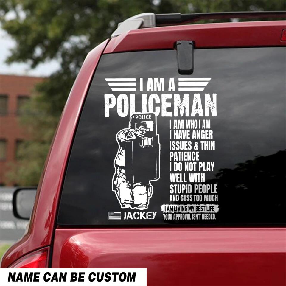 Personalized I Am A Policeman I Am Who I Am Decal Printed QTHQ2702