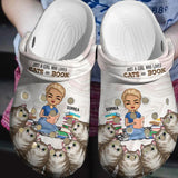Personalized Just A Girl Who Loves Cats And Book Clog Slipper Shoes Printed PNDT2302