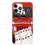 Personalized Cats Jeep Background Cat Lovers Gift Phonecase Printed 23MAR-HQ01