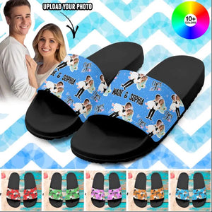 Personalized Upload Your Couple Image Wedding Slide Sandal Printed PNDT0803