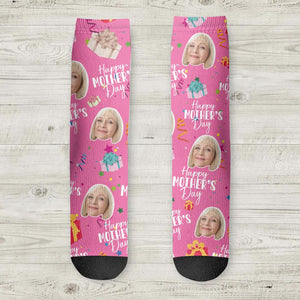 Personalized Upload Your Photo Happy Mother's Day Crew Socks Printed PNHQ1003
