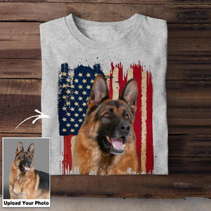 Personalized Upload Photo Dog Lover Flag Tshirt Printed 22MAR-DT10