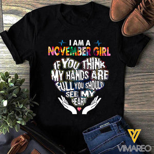NOVEMBER GIRL YOU SHOULD SEE MY HEART TSHIRT NEY14