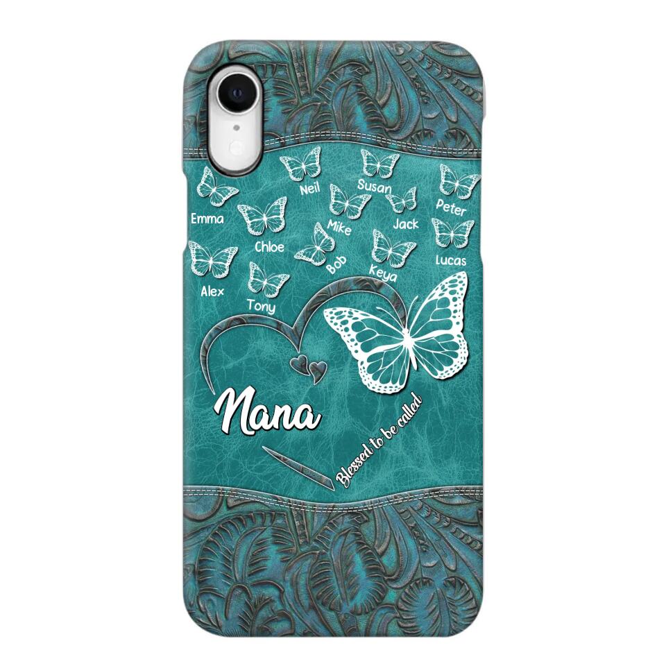 Personalized Butterflies Grandma Heart & Kid's Name Phonecase Printed QTDT1703
