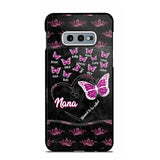 Personalized Butterflies Grandma Heart & Kid's Name Phonecase Printed QTDT1803