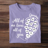 Personalized All of Me Loves All of You Grandma & Kid's Name Tshirt Printed QTDT3103
