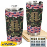 Personalized US Soldier/ Veteran Flag Rank Camo Tumbler Printed 23MAR-BQT30