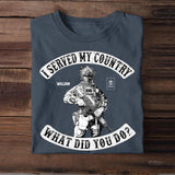 Personalized Norwegian Soldier/ Veteran I I Served My Country What Did You Do Tshirts 23APR-BQT06