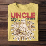 Personalized Uncle The Man The Myth The Legend Kid Name Hand Tshirt Printed 23APR-HQ11
