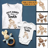 Personalized Family & Kids Name Just Joined Team TShirt Or Baby Onesize QTPN1304