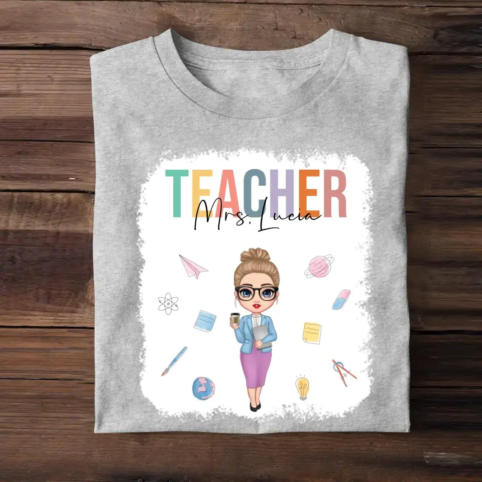 Personalized Teacher with Name Gift for Teachers T-shirt Printed PNBQT2104