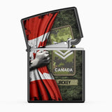 Personalized Canadian Veteran/Soldier Rank Flag with Name Lighter Case Printed 23MAY-HQ06
