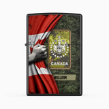Personalized Canadian Veteran/Soldier Rank Flag with Name Lighter Case Printed 23MAY-HQ06