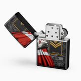 Personalized Canadian Veteran/Soldier Rank Flag with Name Lighter Case Printed 23MAY-HQ06