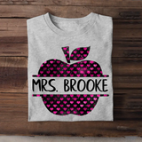 Personalized Teacher Apple Custom Name Tshirt Printed 23MAY-PTN08