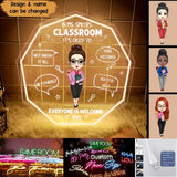 Personalized In Teacher Classroom It's Okay To Everyone Is Welcome Here Neon Led Sign Printed PNPN0805