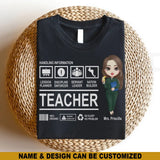 Personalized Teacher Handling Information T-shirt Printed 23MAY-BQT08