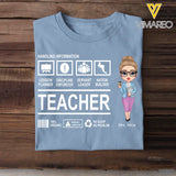 Personalized Teacher Handling Information T-shirt Printed 23MAY-BQT08