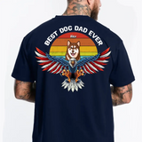 Personalized Best Dog Dad Ever Eagle Flag Father's Day Tshirt