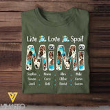 Personalized Live Love Spoil Mimi Grandma with Kid Name Tshirt Printed QTHQ0805