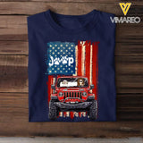 Personalized Jeep US Flag & Dog Mom Dog Lovers Gift Tshirt Printed QTPN0905