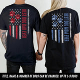 Personalized Best Dog Dad Ever US Flag Paws with Name Dog Couple T-shirt Printed 23MAY-DT15