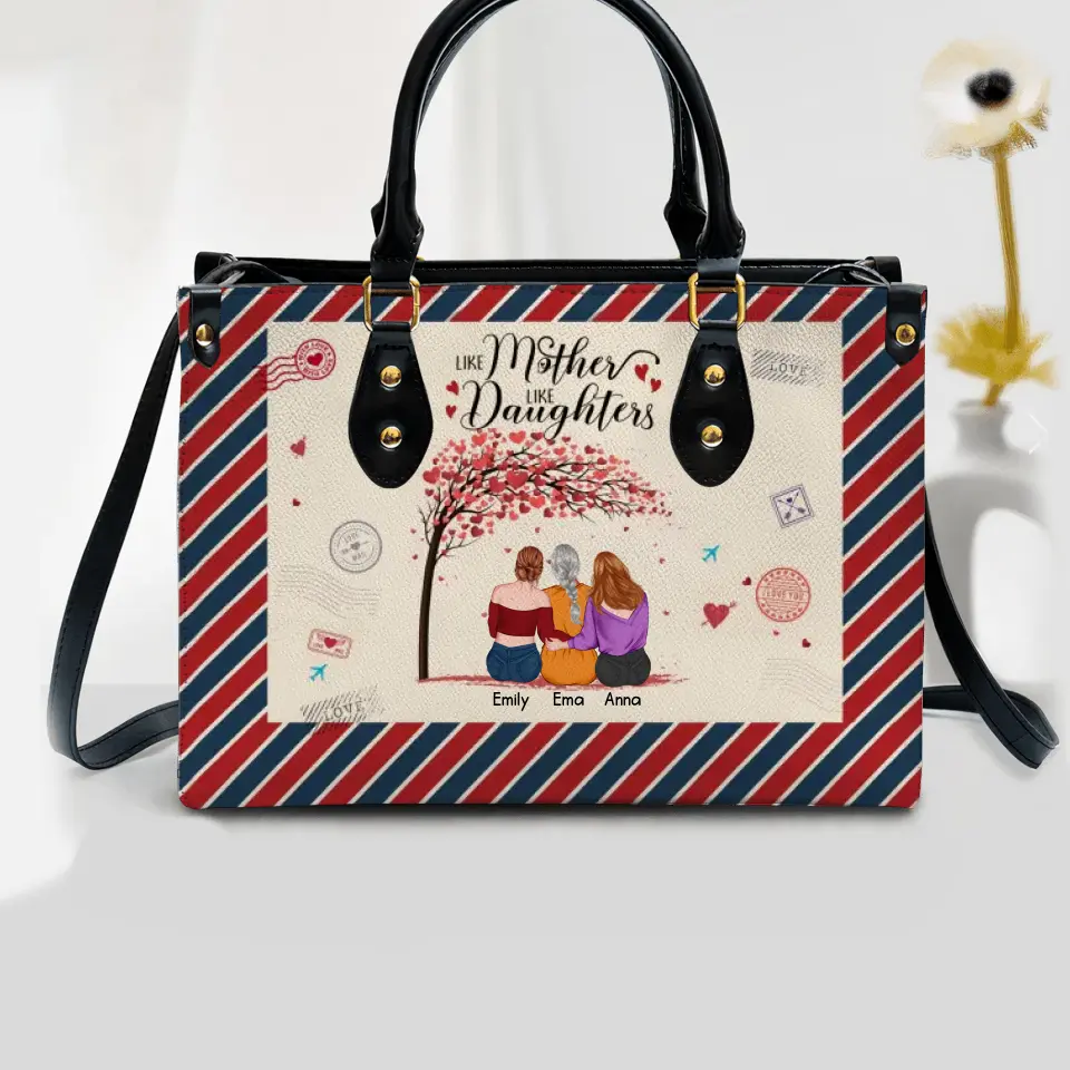 Personalized Like Mother Like Daughter Leather Bag Printed PNPN150523