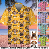 Personalized Upload Your Dog Photo with Name Colorful Background Hawaii Shirt Printed PNHQ1705