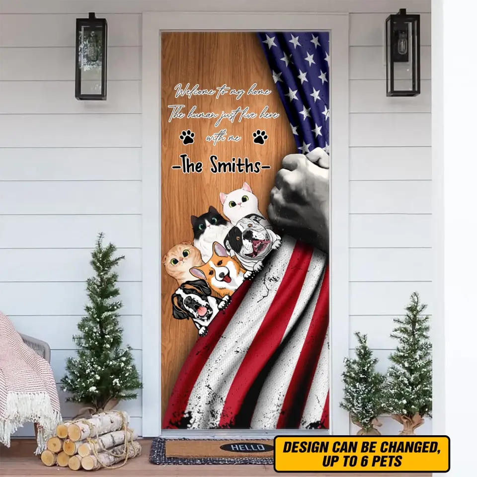 Personalized Hope You Like Fur Babies Dog Lovers Cat Lovers Flag Door Cover Printed QTBQT1905
