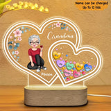 Personalized Heart Box Grandma & Kid Name Led Lamp Printed PNPN2205