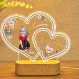 Personalized Heart Box Grandma & Kid Name Led Lamp Printed PNPN2205