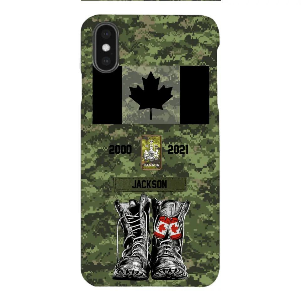 Personalized Canadian Army Camo Phone Case Printed QTDT3003