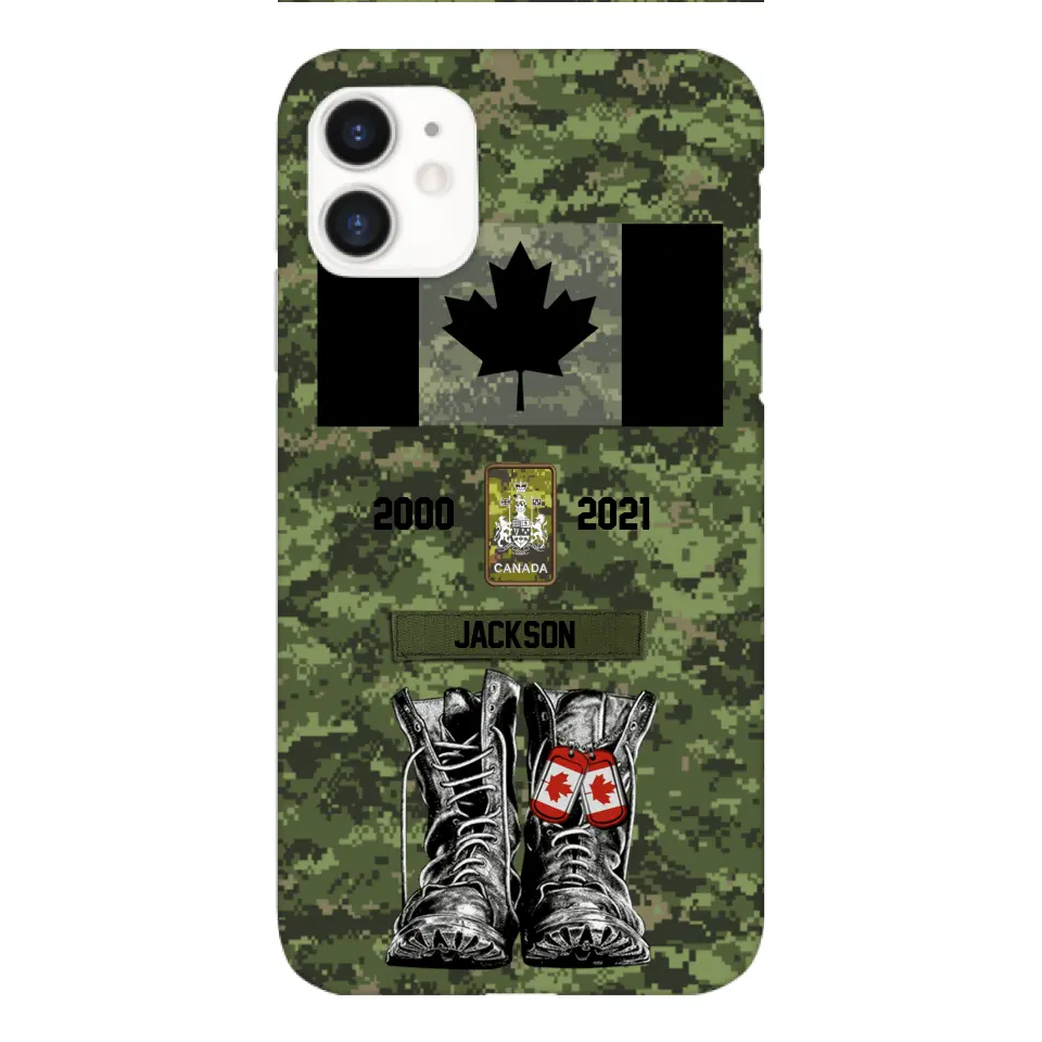 Personalized Canadian Army Camo Phone Case Printed QTDT3003