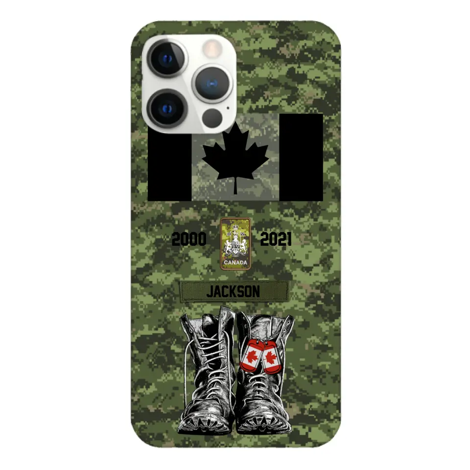 Personalized Canadian Army Camo Phone Case Printed QTDT3003