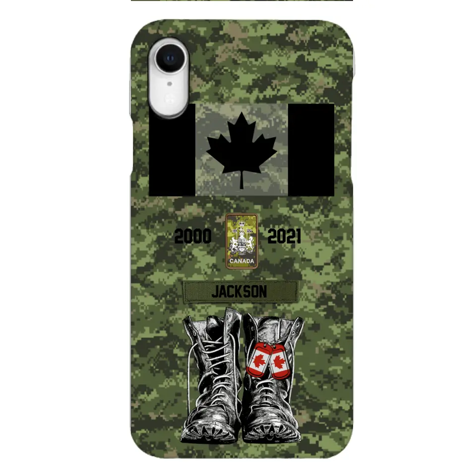 Personalized Canadian Army Camo Phone Case Printed QTDT3003