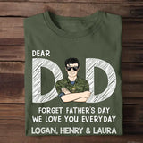 Personalized Dear Dad Forget Father's Day We Love You Everyday Canadian Veteran/Soldier Rank Camo with Name T-shirt Printed 23MAY-BQT25