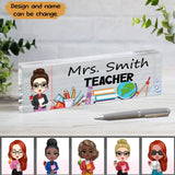Personalized Teacher Desk Name Plate Acrylic Plaque Printed MTPTN2605