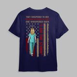 Personalized Nurse They Whispered To Her She Whispered Back I Am The Storm Flag Tshirt