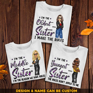 Personalized I'm The Middle Sister I'm The Reason We Have Rules T-shirt Printed 23JUN-HQ06
