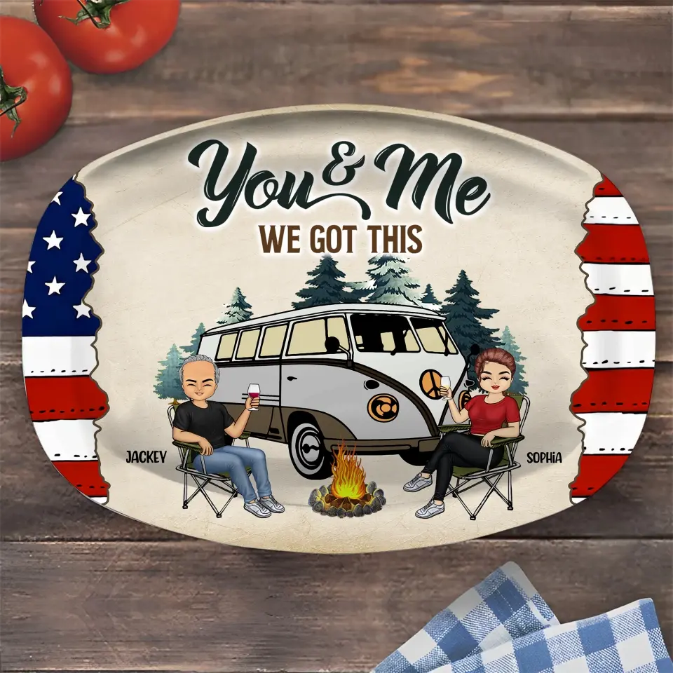 Personalized You & Me We Got This Couple Camping Resin Platter Printed PNHQ0606