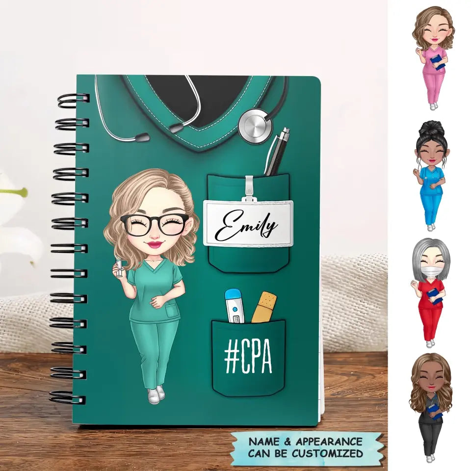 Personalized Nurse Life Scrubs Gift For Nurse Spiral Journal QTDT0706