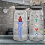 Personalized Nurse Daily Schedule You Did It Refill Water Tracker Bottle Printed HTHTB0706