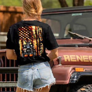 Personalized Jeep Girl Flag T-shirt Printed MTDT0606