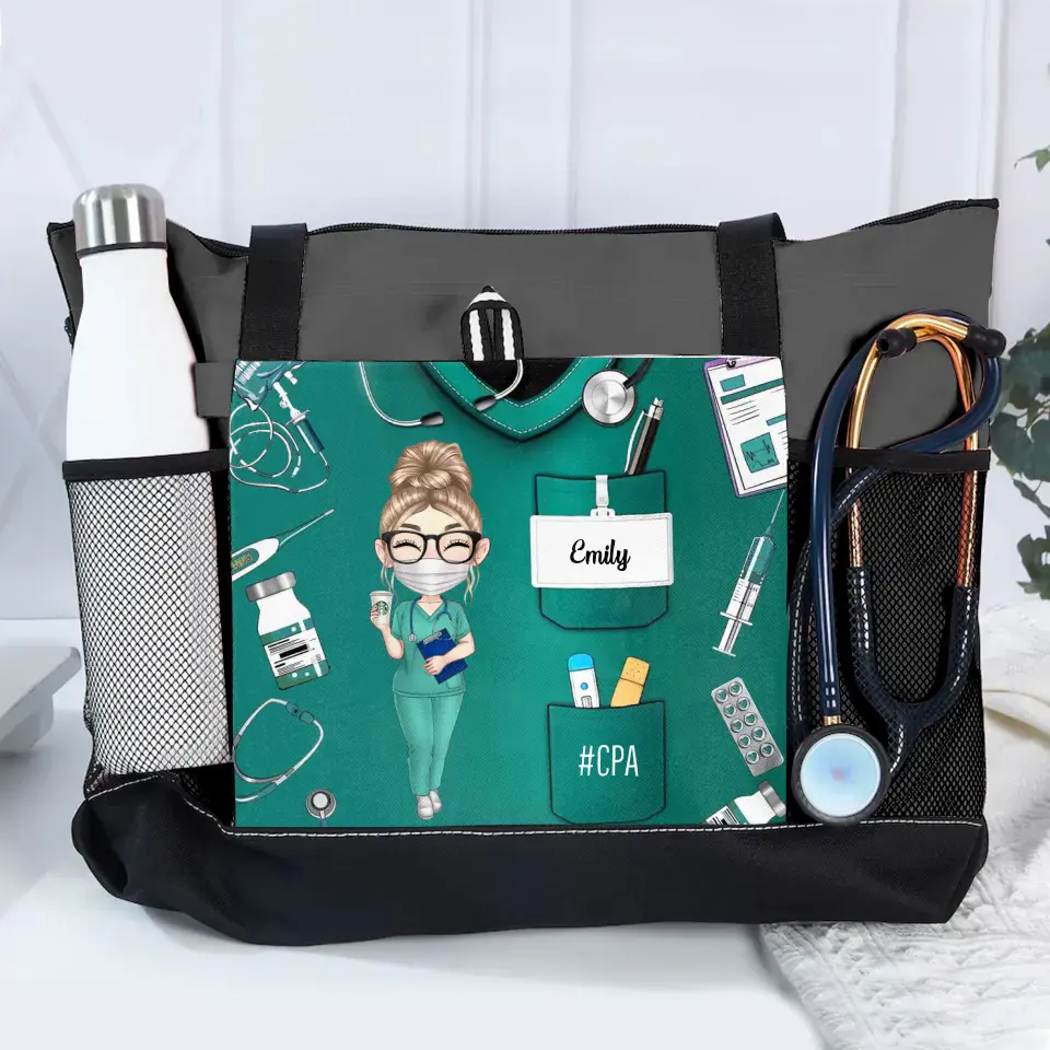 Personalized Nurse with Name Nurse Appreciation Gift Tote Bag Printed HHDT0106