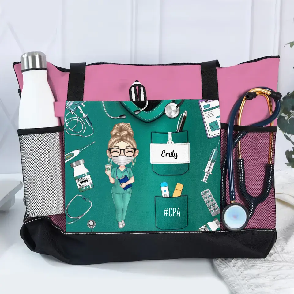 Personalized Nurse with Name Nurse Appreciation Gift Tote Bag Printed HHDT0106