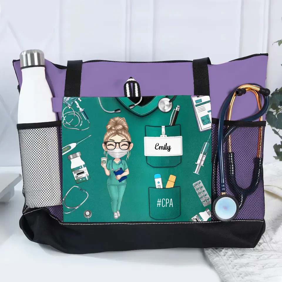 Personalized Nurse with Name Nurse Appreciation Gift Tote Bag Printed HHDT0106