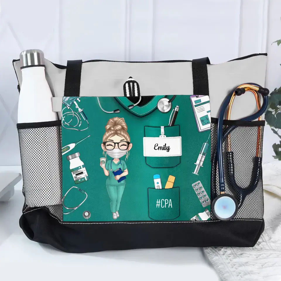 Personalized Nurse with Name Nurse Appreciation Gift Tote Bag Printed HHDT0106